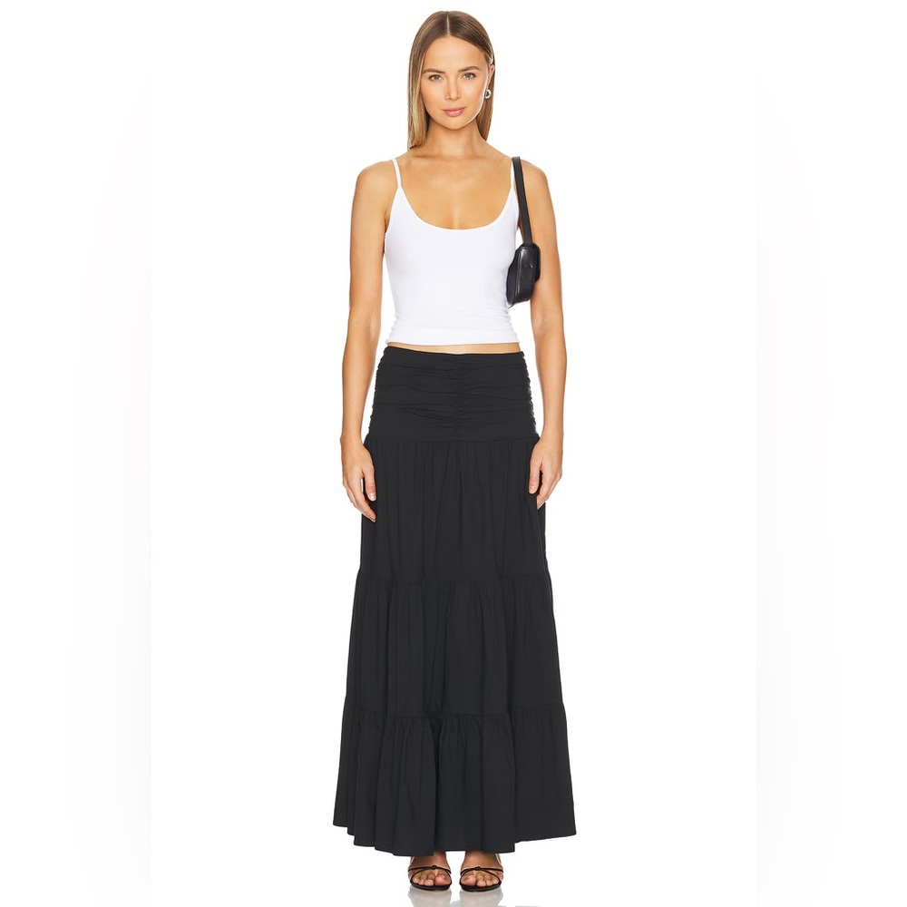 Rails Agatha Ruffle Maxi Skirt in Black Size XL